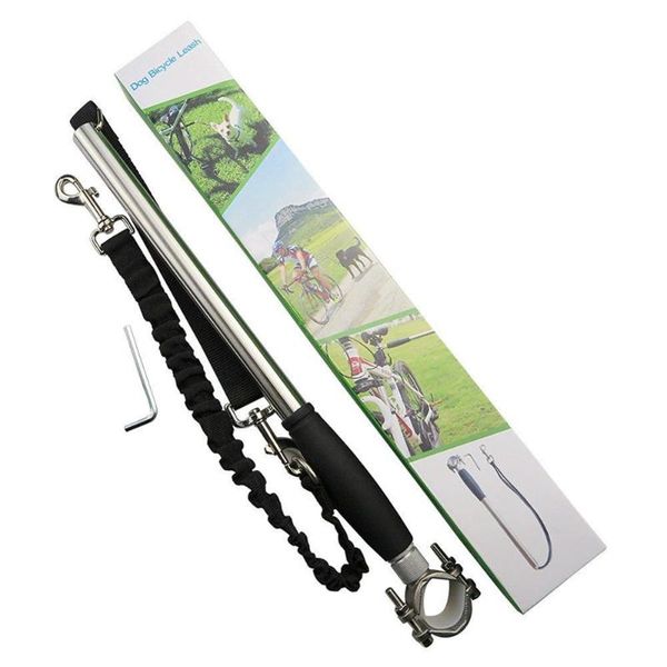 

dog collars & leashes stainless steel bicycle dogs leash - walk ride w/ pet cycle hands bike training sports lead
