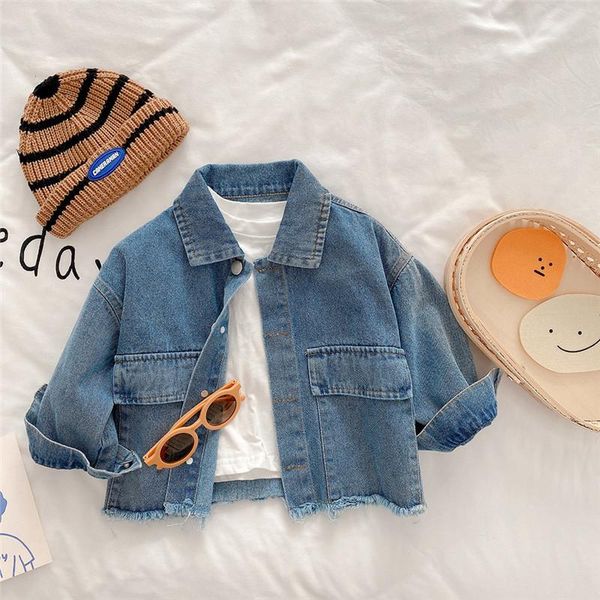 

jackets girls fashion temperament coats korean style spring autumn children casual all-match denim, Blue;gray