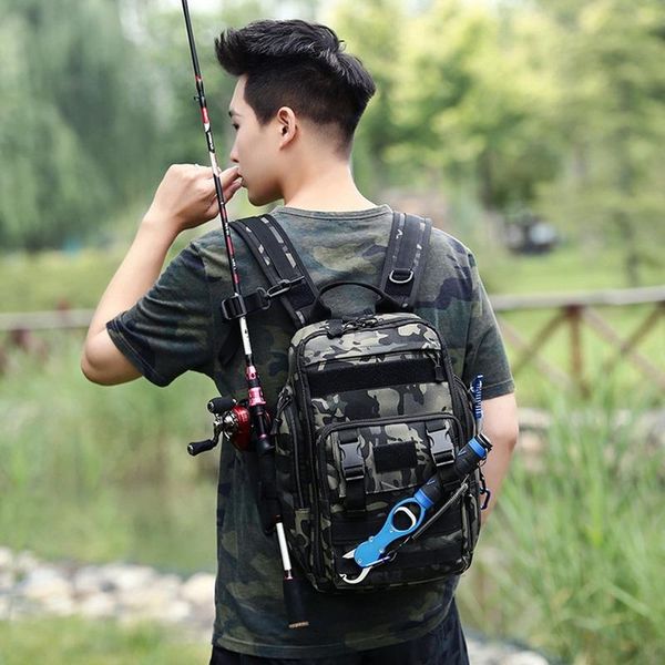 

fishing accessories tackle bag backpack tactical waterproof multifunctional single shoulder military pack chest for