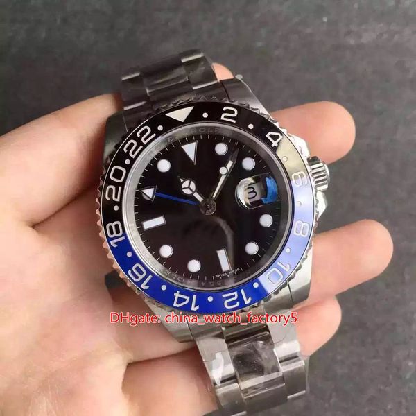 

bp maker watches 40mm gmt batman 116710 116710blnr ceramic asia 2813 eta 2836 cal.3186 movement mechanical automatic mens watch men's w, Slivery;brown