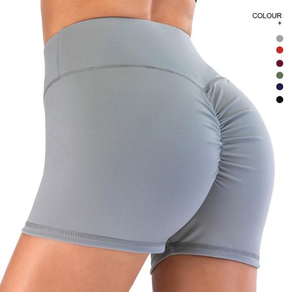

yoga outfit fitness gym compression short high waist running training shorts breathable women elasticity hip workout tight