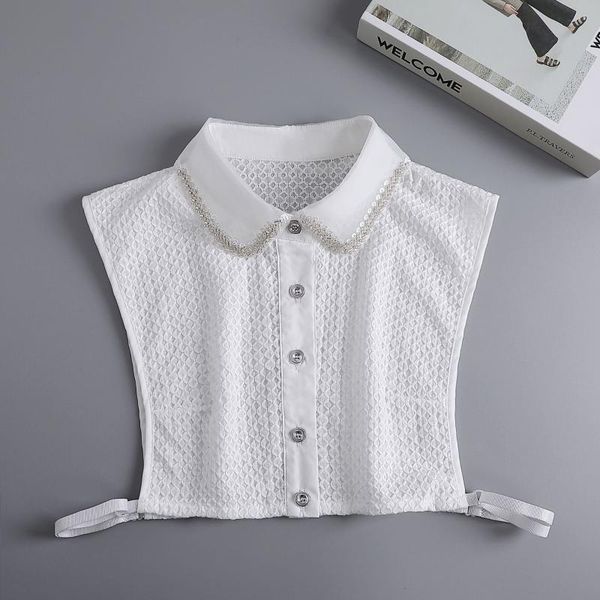 

bow ties women chiffon fake shirt detachable white summer autumn false collars for sweater lapel female collar decorative, Black;gray
