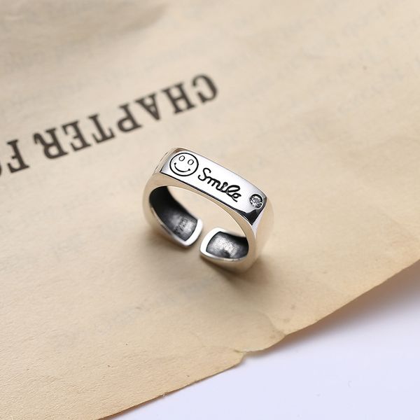 

925 silver smile smila opening design fashionable temperament women's 2021 single ring 5850