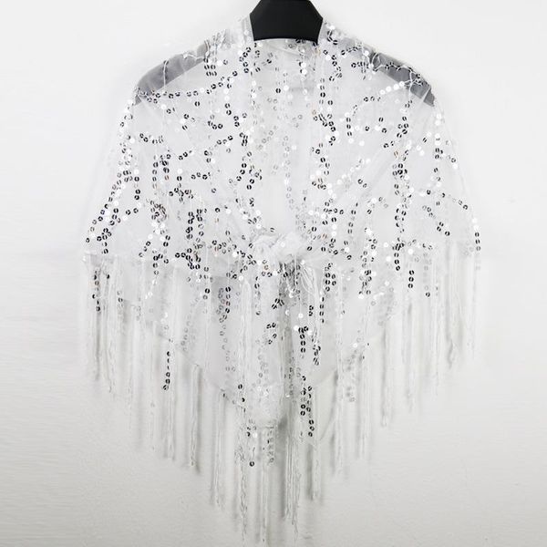 

scarves women's 1920s scarf wraps sequin deco fringed wedding cape evening shawl vintage prom, Blue;gray