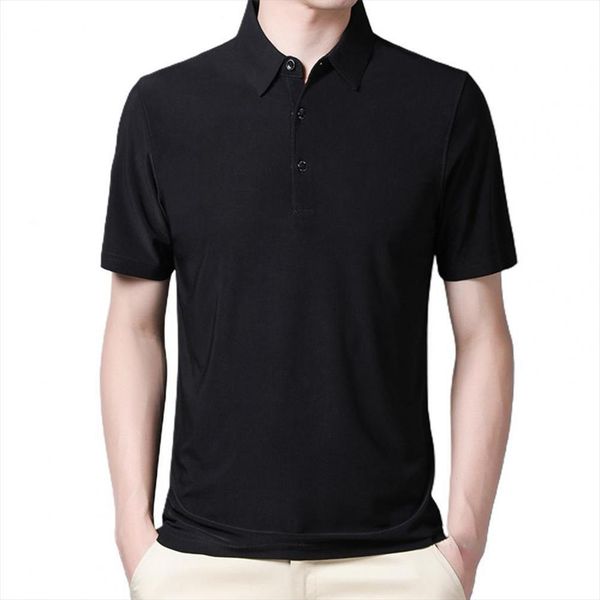

shirt solid color turn down mens polos collar short sleeve slim for summer shirts ropa hombre, White;black