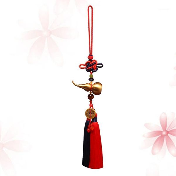 

traditional copper coin gourd pendant tassel hanging ornament feng shui decor car decoration accessory1