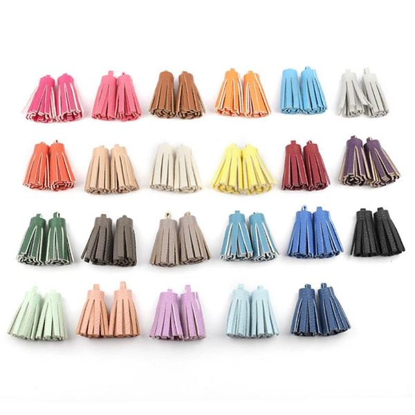 

bag parts & accessories pu leather tassel charm keychain for women handbag purse keys wallet, Black