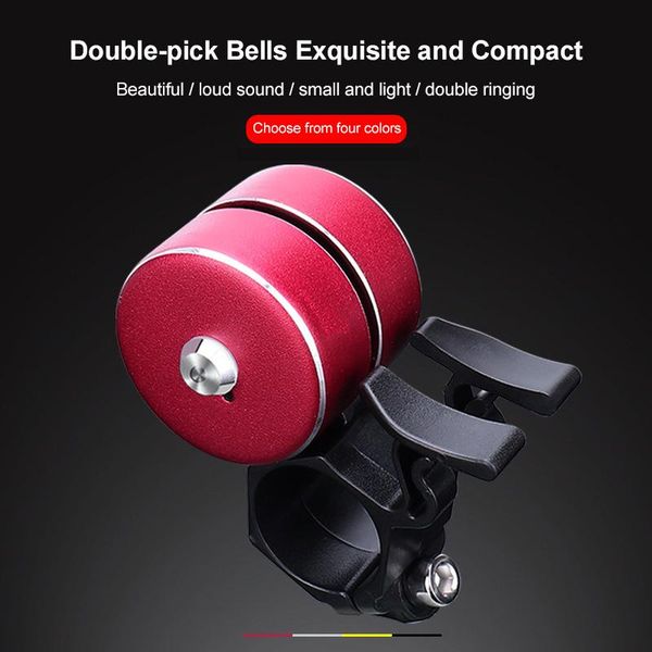 

bike horns aluminum alloy bicycle bell 120db double ring safety cycling mtb mountain road alarm horn bells