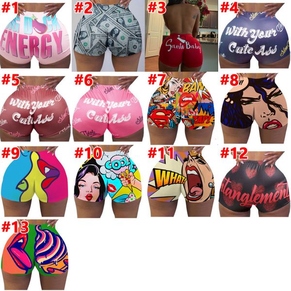 

womens designer clothing women shorts pius size pants tight shorts personalise pattern printed short yoga pants fitness candy shorts skinny, Gray