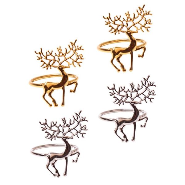 

napkin rings 4pcs christmas elk clasps fawn paper buckles tableware decor