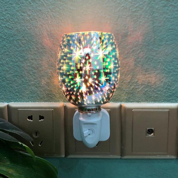 

fragrance lamps aroma electric wax melt incense burner 3d fire-works touch lamp night light tart diffuser warmer us/eu/uk plug