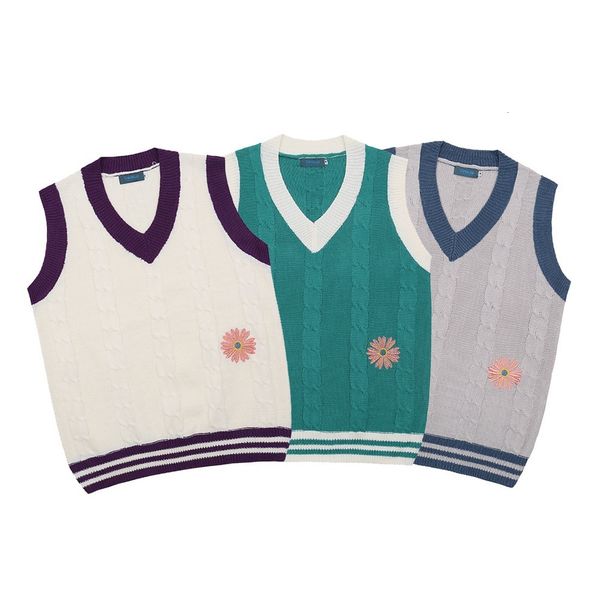 

sweaters malha oversized sweater winter punted chaleco fashion mujer vintage cartoon vest women's clothing 2021-autumn top, White;black