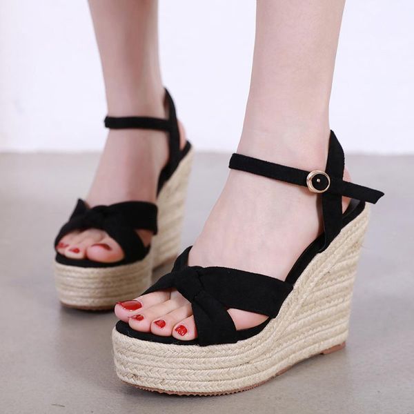 

sandals wedges high heels platform women shoes, Black