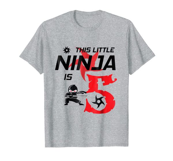

5th birthday ninja party t-shirt, White;black