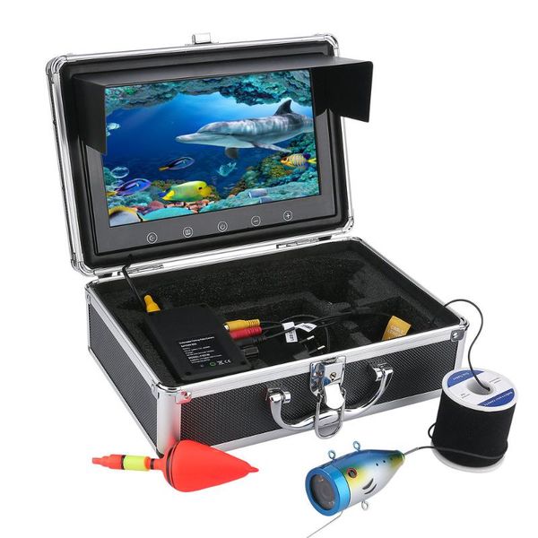 

fish finder gamwater 9" inch 1000tvl 720p underwater fishing video camera kit 12 pcs led white lamp lights 20m 30m 50m