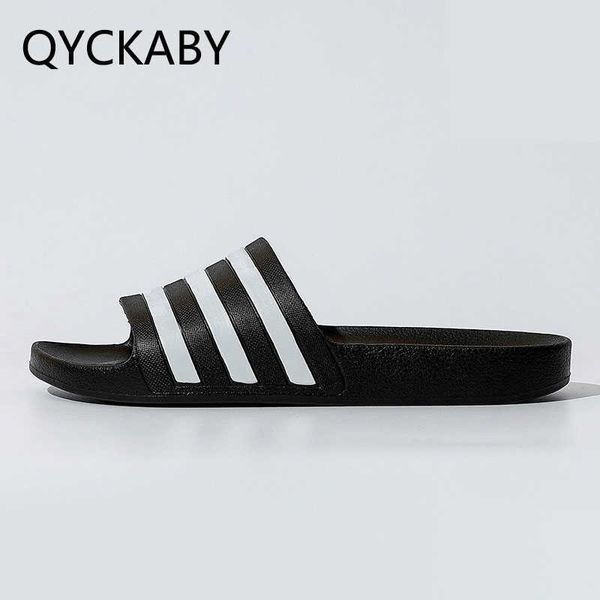 

elling designer slippers black and white stripes eva casual summer slippers for men beach flip flops male women bathroom couples chaussures