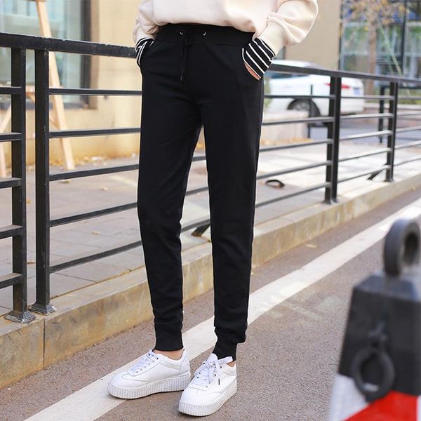 

women's pants & capris fashion casual sweatpants spring autumn high waist plus size women loose elastic sportswear 2021, Black;white