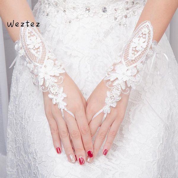 

bridal gloves wedding gowns short white pearl small flower accessories st020