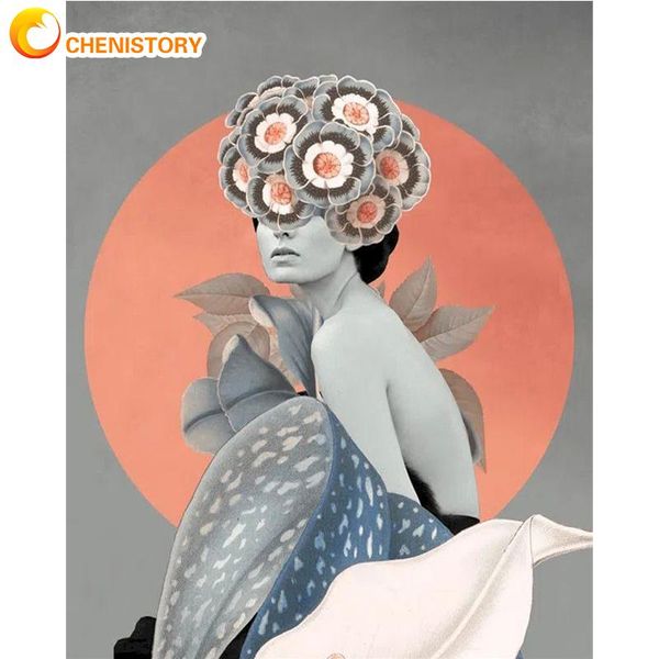 

paintings chenistory painting by numbers flowers girl handpainted diy on canvas picture number set adults kit decoration gift wall art