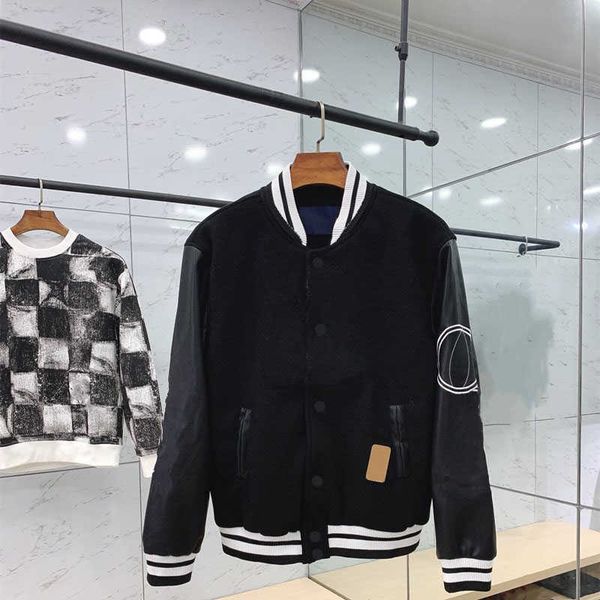 

2021 winter designer puffer jacket mens baseball suit fashion thick basketball active casual slim sportswear men coat women's leather, Black;brown