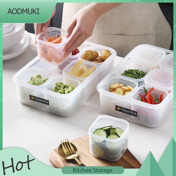 

modern simplicity transparent visualization refrigerator sub-grid box plastic sealed storage container kitchen organizetool bottles & j jars