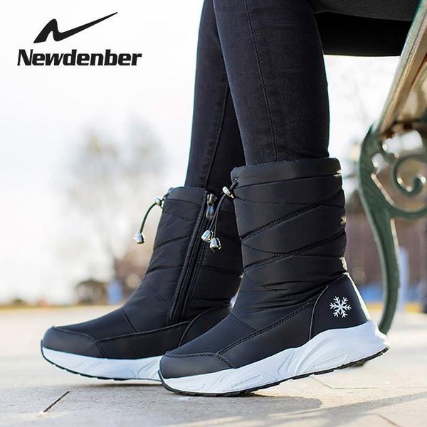 

boots women snow platform winter thick plush waterproof non-slip fashion shoes warm fur botas mujer n1ps, Black