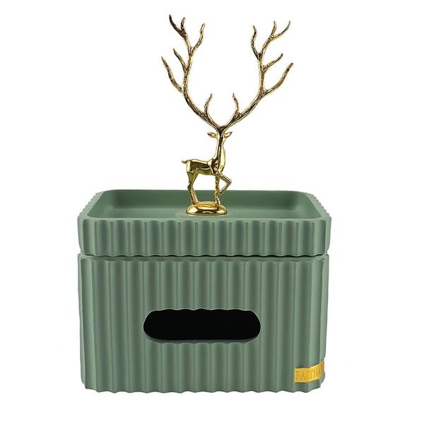 

tissue boxes & napkins golden deer rectangular box resin striped storage canister living room deskhome decor