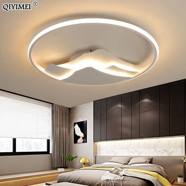 

ceiling lights white modern hill shape for living room bedroom dimmable remote control lamps ac85-260v surface mounted lighting
