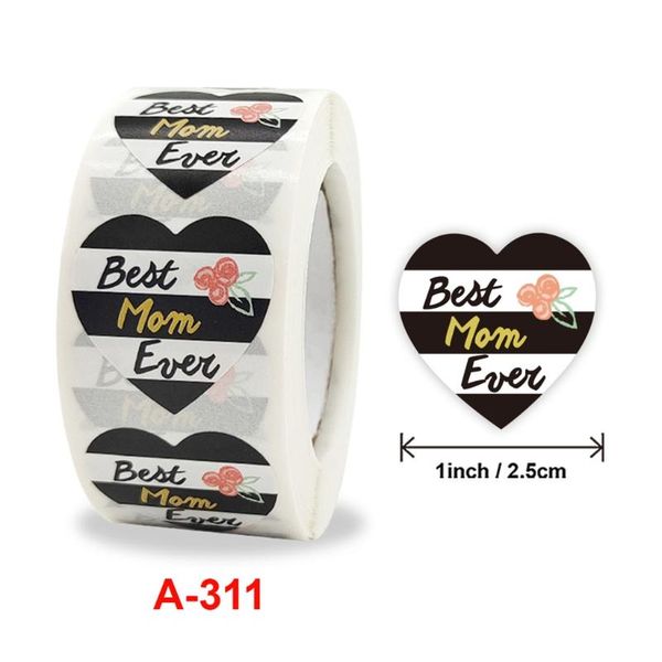 

500pcs mother's day sticker heart of family seal label gift box adhesive h056 wrap