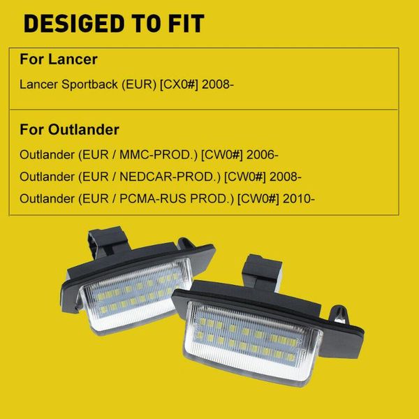 

tail lamp number license plate light transform white 2pcs assembly for mit subishi outlander 2006-2010 led emergency lights