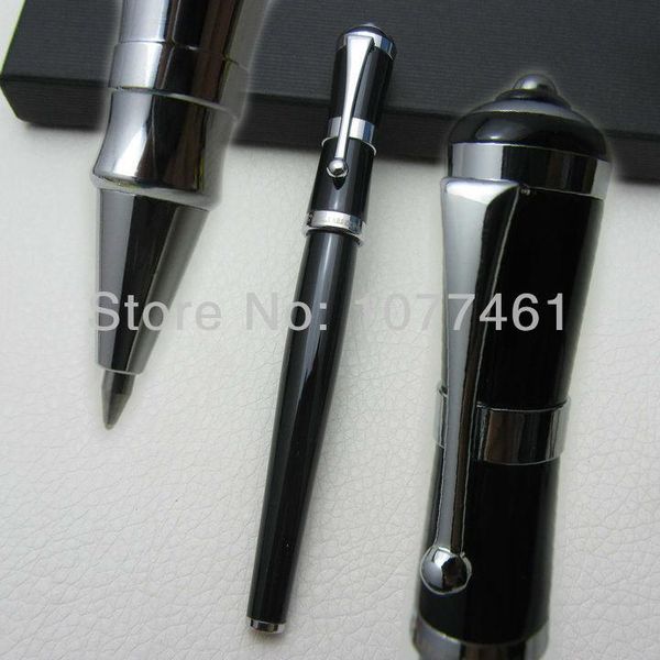 

fuliwen roller ball pen black and silver clip color greta garbo style with gift box f1012 ballpoint pens, Blue;orange