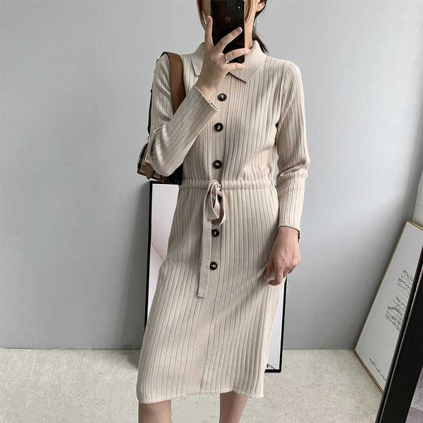 

women's sweaters knitted long sleeve winter turn down collar pullovers dress femme tricot pull 6u1j, White;black