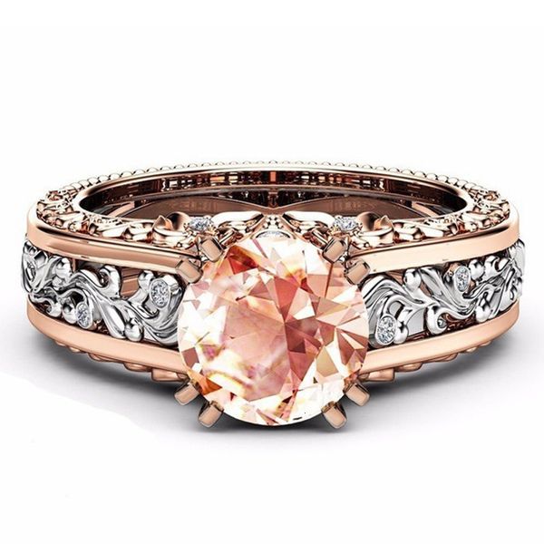 

women's ring alloy plated 14k rose gold color separation jewelry, Silver