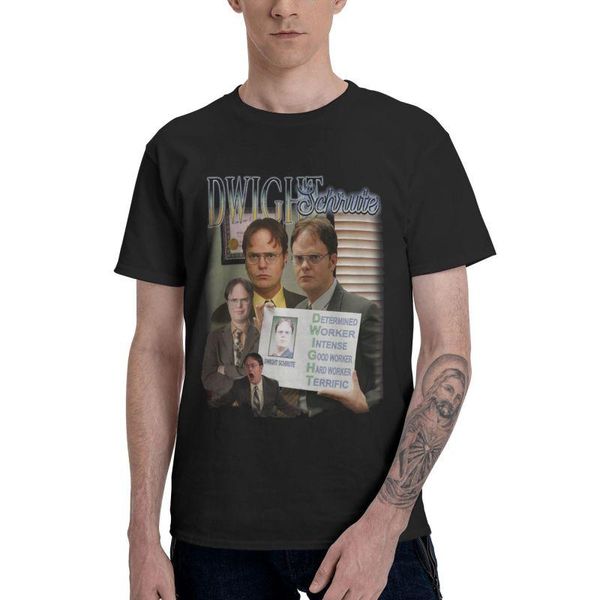 

men's t-shirts funny dwight schrute homage t shirt men cotton printing t-shirt cool tshirt short sleeve tv show us the office michael s, White;black