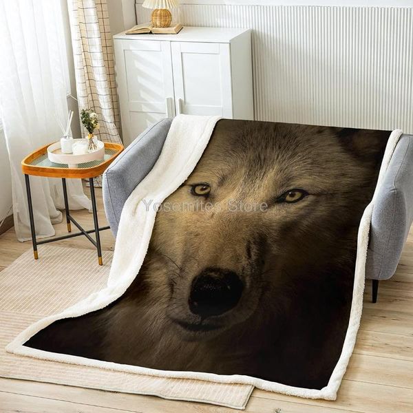 

blankets castle fairy wolf print throw blanket head fleece wild animals bed for couch or cool wolves