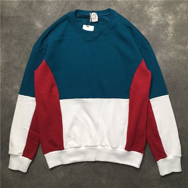 

men's hoodies & sweatshirts mens blue red color matching contrast retro cotton sweater casual pullover s-xxl wlv3, Black