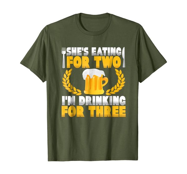 

she's eating for two i'm drinking for three funny t-shirt, White;black