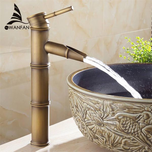 

bathroom sink faucets basin faucet antqiue brass bamboo waterfall single lever deck bath toilet mixer water tap wc taps zly-6660