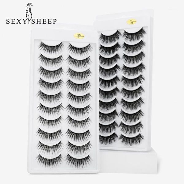 

multi-style 10 pairs soft mink false eyelashes handmade wispy fluffy lashes makeup tools faux extension1