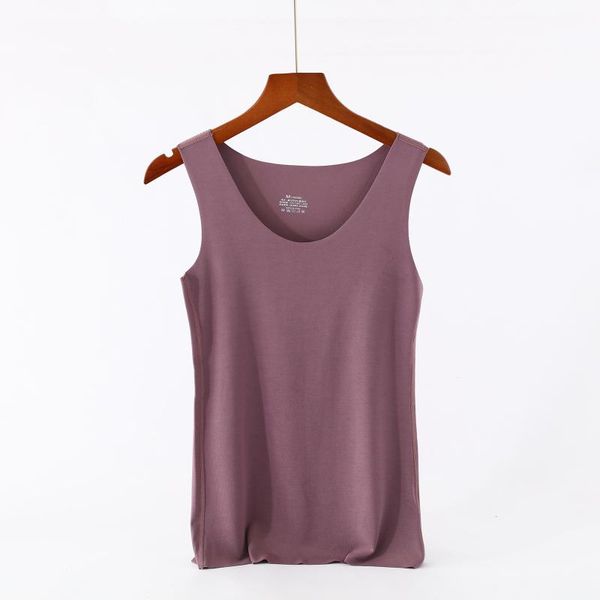 

women's tanks & camis modal vest solid color sleeveless bottom lht01, White