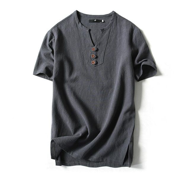 

men's t-shirts men t shirt summer cotton tshirts casual short sleeve chinese style vintage v neck tees plus size oversize black white, White;black