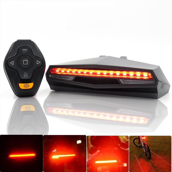 

bike lights usb rechargeable tail light bicycle led warning rear cycling smart wireless remote control turn signal lamp