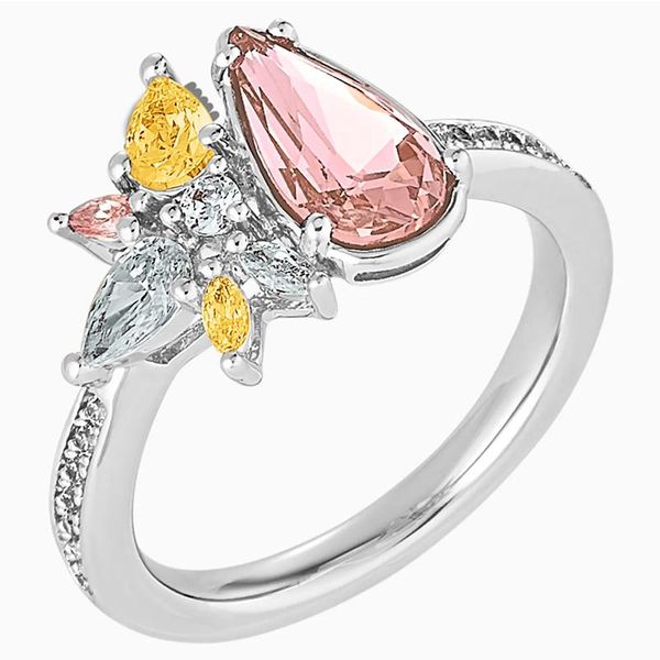 

cluster rings 2021 plant ring exquisite charming design beautiful jewelry is wedding anniversary gift for the bride, Golden;silver