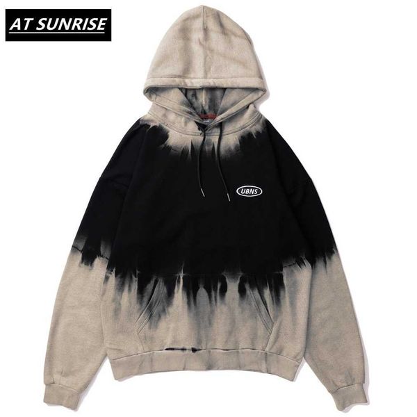 

tie dyed vintage style hoodie sweatshirt mens hip hop harajuku pullover hoodies streetwear casual fashion clothes hipster 210715, Black