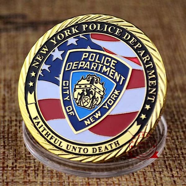 

20pcs non magnetic crafts usa ny police coin sacrifice warriors heroes memorial eagle challenge badge gift