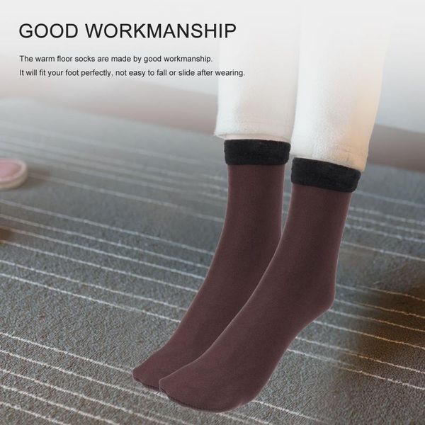 

sports socks ladies plus velvet padded snow winter warm soft comfortable wool cashmere thermal wear, Black