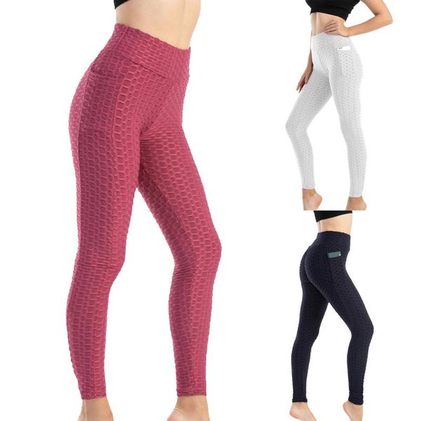 

women fashionable pocket yoga pants high elastic hip lifting slim and sweat pant running sports leggings outfit