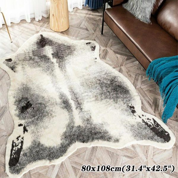 

carpets imitation badger leather carpet faux cowhide animal print mat floor 80*108cm living room home decor non-slip rugs