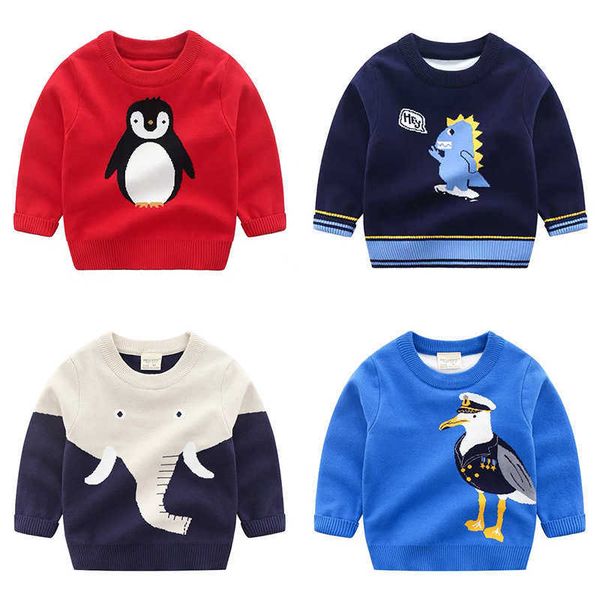 

kids children pullover sweater autumn winter boys cute cartoon sweaters long sleeve y1024, Blue