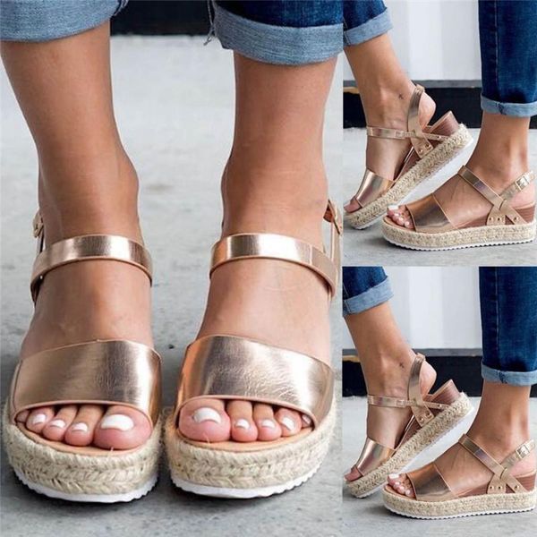 

dress shoes womail vintage outdoor slippers wedges women summer fashion leisure sandals buckle strap platform retro peep toe, Black
